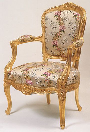 Royal Baroque Gold Carved Floral Armchair