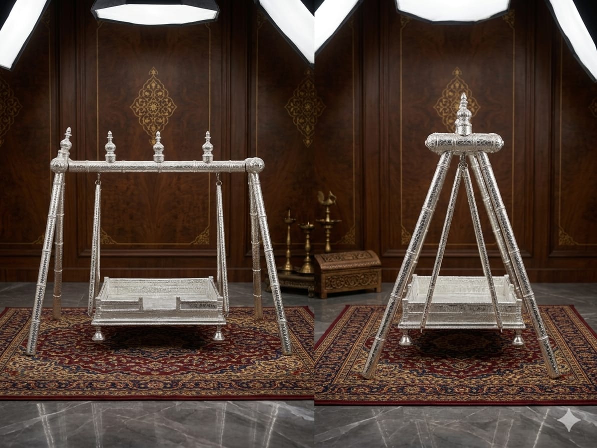 Silver Plated Temple Jhula (Classic & Tripod Designs)