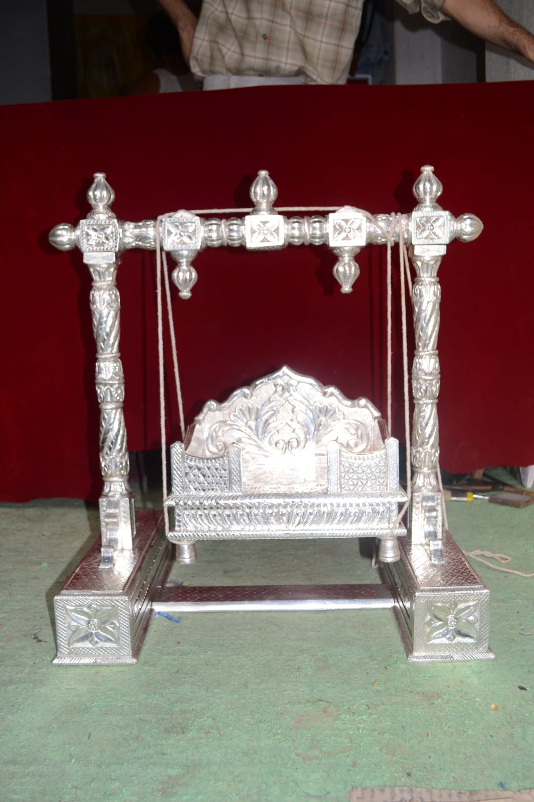 Silver Plated Peacock Jhula Swing