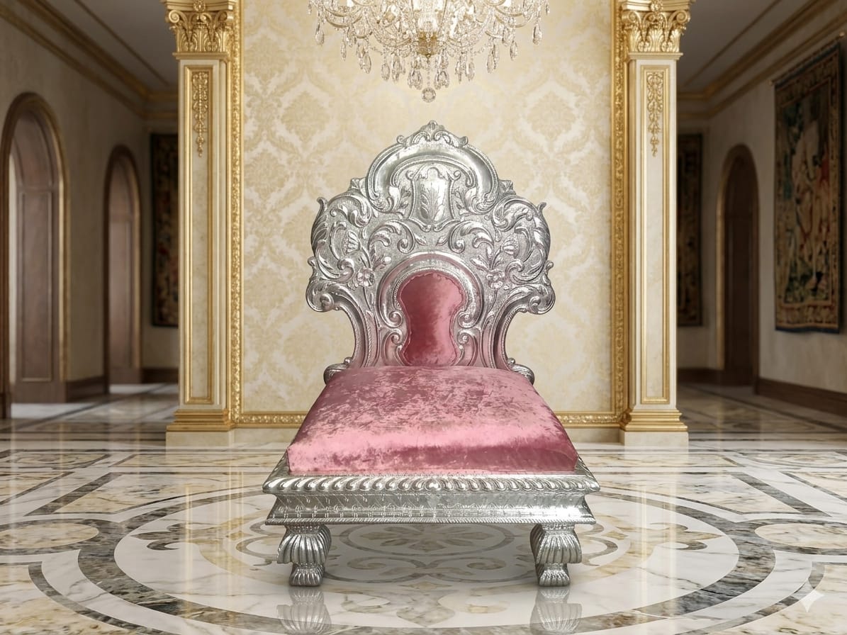 Silver Plated Royal Singhasan Chair